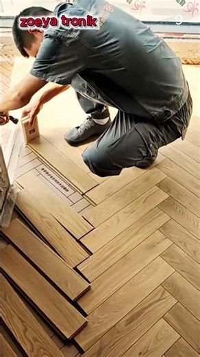 Professional work installing vinyl flooring with simple tools #shorts
