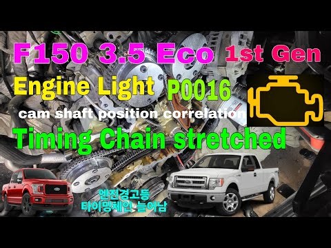 F150 3.5 Eco Engine Light P0016 Cam position correlation, Timing chain Stretched. #F150Enginelight