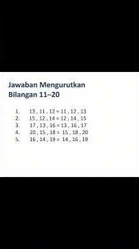 Tes Cepat! Angka 11–20