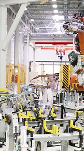 Automated manufacturing process in a factory Premium Stock Video Footage