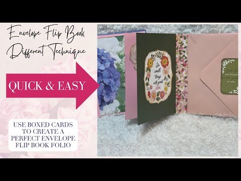 EASY Envelope Flip Book Tutorial for Beginners - Different Technique Using Boxed Greeting Cards!