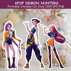 Kpop Demon Hunter Standee Cut Outs Printable, Huntrix Prop DIY Birthday Party Decor, Paper Standee, Huntrix Cosplay, Mira, Rumi, Zoey, Derpy - Etsy