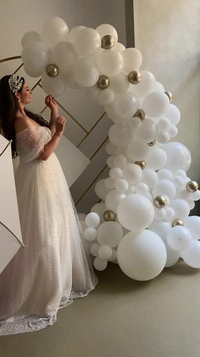 Balloon Wedding Dress Shoot with Bridal Makeup and Hair