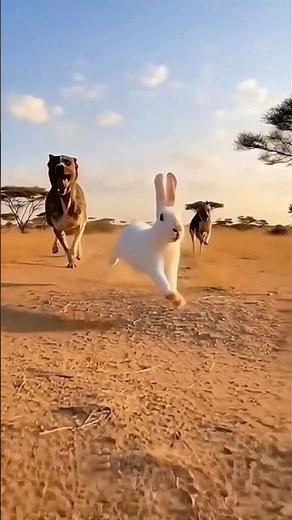 Dogs Chasing a Rabbit in the Field | Wild Dog vs Rabbit Chase | Epic Animal Hunt Scene #wildlife