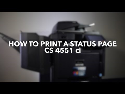 Kyocera/Copystar CS 4551 ci HOW TO PRINT STATUS PAGE