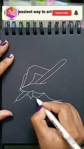 Pen Holding hand Drawing with Pen