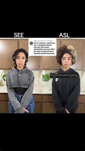 Lena Vernice on Instagram: "Of course! Here’s the exact wording above SEE- Signed Exact English (I sign all of the words exactly as is, without context) ASL- American Sign Language (I sign the lyrical meaning behind the lines, has its own grammatical structure that is different from English, and some signs are changed based on context!) Nails by @veronique_presson_nails Discount code in my bio for Lingvano!"