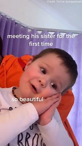 699K views · 9.3K reactions | Watch the precious moment this little boy meets his baby sister for the first time   | Kidspot | Facebook