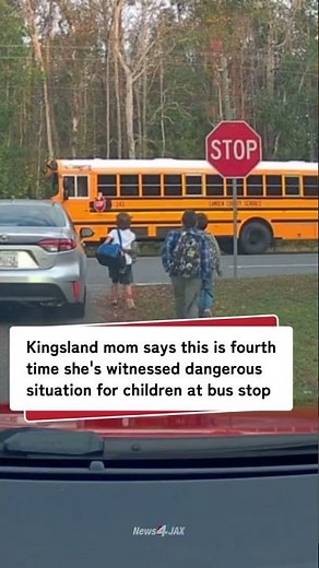 VIDEO: Mom captures driver ignoring school bus stop signal as children prepare to cross street