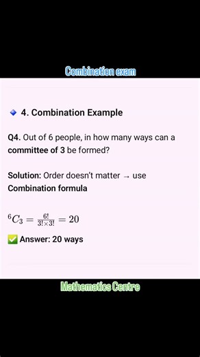 Combination example #ssccgl #viralreels #sscmath #virals #rrbntpc | Mathematics Centre | Facebook