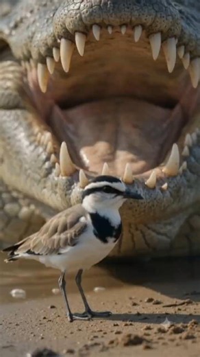 This Bird's Job Is Cleaning Crocodile Teeth... Apparently....... #viralcontent