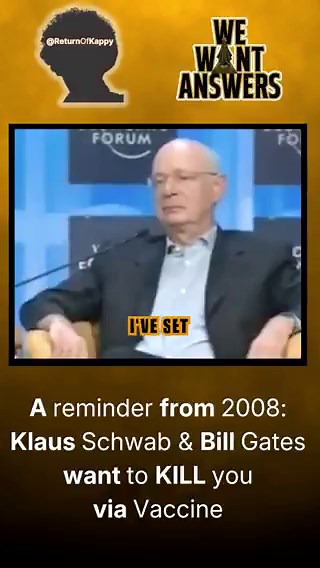 2008 WEF Exclusive: Bill Gates & Klaus Schwab on Disease Eradication & Population Impact In this rarely seen 2008 World Economic Forum session in Davos (chaired by Klaus Schwab), Bill Gates outlines his foundation’s aggressive global health strategy — targeting 20 major diseases in developing countries — and explicitly links dramatic reductions in child mortality to lowering population growth. Gates states that successful interventions on diseases like malaria will create “huge change in the mor