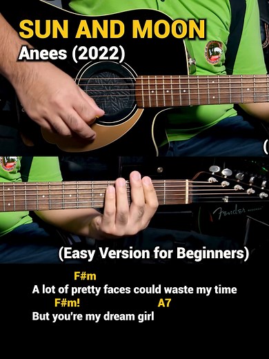 10K views · 835 reactions | Sun and Moon - Anees (2022) Easy Guitar Chords Tutorial with Lyrics #DocOtepGuitarTutorial | Doc OTEP Studio | Facebook