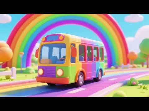 Color Bus Goes Round the Rainbow 🌈🚌🎶 | Nursery Rhymes & Kids Songs