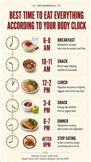 The Best Time to Eat Everything According to Your Body Clock 🕐