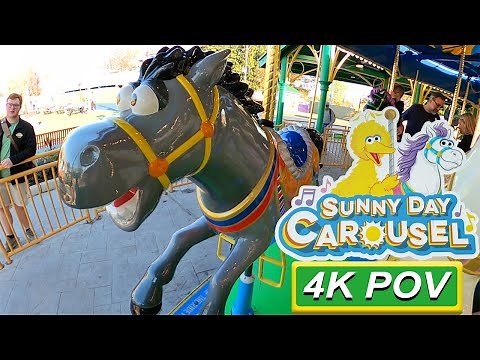 Sunny Day Carousel (4K POV)- Sesame Place, Langhorne, PA