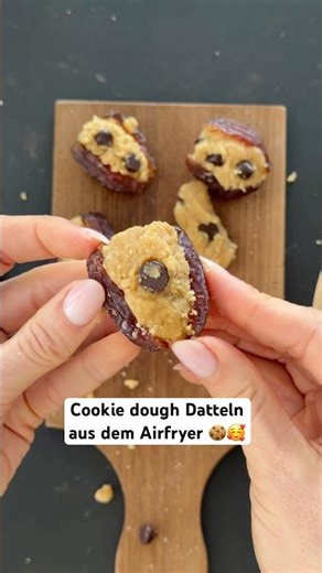 Cookie dough dates from the air fryer – A delicious and healthy recipe 🍪 #airfryer #mrsflury