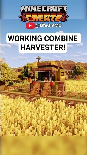 I Built a WORKING COMBINE HARVESTER in Minecraft! #shorts #minecraft #createmod #minecraftshorts