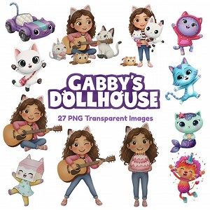 Watercolor Gabby’s Dollhouse PNG Bundle, Cat Friends Clipart, Scrapbooking, Kids Party Art, Birthday Party Decor, Instant Download - Etsy