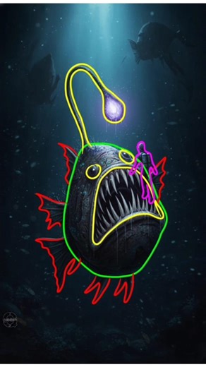 Angler Fish Attacks Diver - Line Art 144 #shorts #drawing #seamonsters #howtodraw #horrordrawing