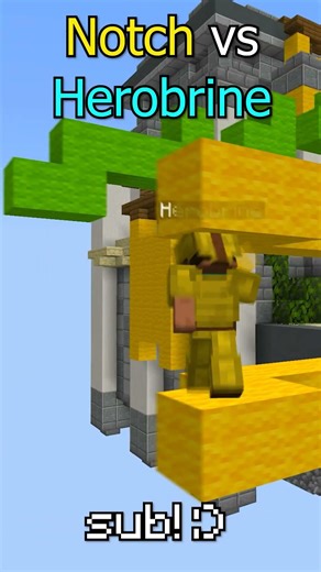 🤯 Notch vs Herobrine #shorts #minecraft #bedwars