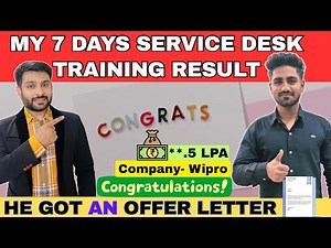 Selected in Wipro through my 7 days servicedesk class | Must Watch | Interview Process