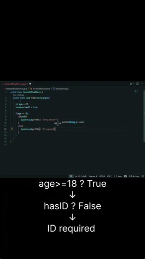 Learn Java with me Day - 7 🔥 if-else ladder 💻 #coding #java #engineering