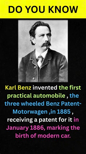 Karl Benz & the Birth of the Modern Car #KarlBenz #FirstCar #AutomobileHistory #HistoryFacts #short
