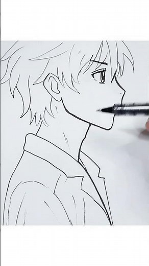 how to draw anime boy side profile #anime #ytshorts #easydrawing