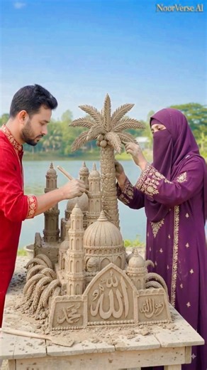 MashaAllah Making Miniature Craft Using Wet Clay 🕌 #Shorts #ViralCraft #IslamicMiniature