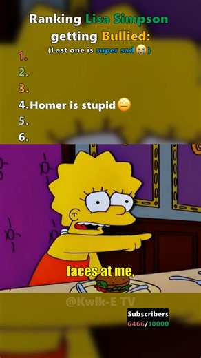 Ranking Lisa Simpson getting bullied! 😂😂 #thesimpsons