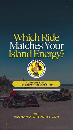 Which ride matches your Island Energy? Ready to explore Hawaii's beauty on wheels? Swing by Aloha Motorsports in Maui Lahaina and choose your ride: 🏍️ Motorcycles 🛵 Scooters 🚲 Electric Bikes 🚗 Slingshots Let's make this weekend legendary! 📍 30 Halawai Dr. #W2 Lahaina, HI 96761 🌐 alohamotorsports.com 📞 1 808-867-3356 #alohamotorsports #hawaiislingshot #Polaris #PolarisSlingshot #slingshot #slingshotlife #loveslingshot #slingshotride #americanpride #roadadventure #adventurehawaii #Hawaiiadv