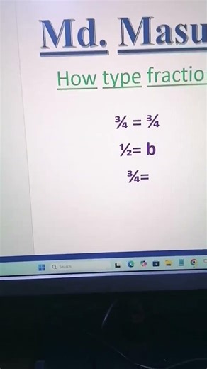#Ms word fraction # #computer #shortvideo #viral #viralvideo #shortvideo #shorts #masudofficial
