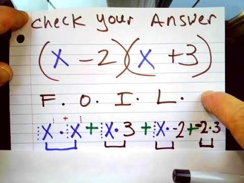 (Video #5) G.E.D. Math Example #2 "FACTORING Trinomials" EXPANDED FORM & CHECKING the ANSWER
