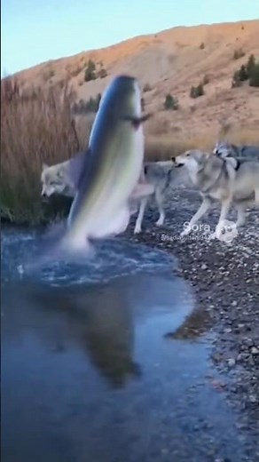 Wolves vs Giant Catfish — Shocking One-Take Riverbank Attack