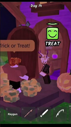 Let's try my luck trick or treat #shorts #roblox