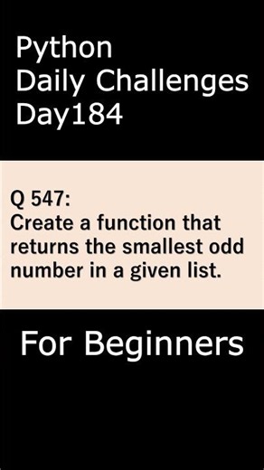 Python Daily Challenges Day184 For Beginners #programming #python #beginnersstitch