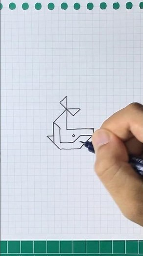 How to draw a 3D geometric whale on paper‎ #3Dart #drawingtutorial #artshorts #3Ddrawing #learnart