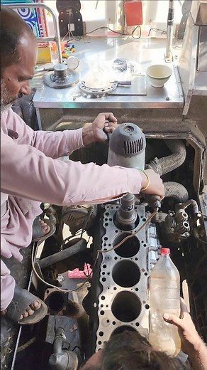 Diesel Engine Cylinder Honing | Precision Machining in Local Workshop #shorts #engine #viralshorts