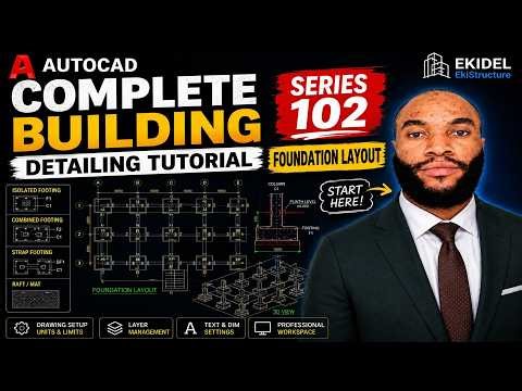 AutoCAD Complete Building Detailing Tutorial I Foundation Layout I Series 102