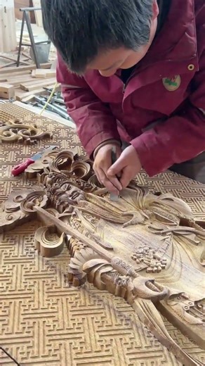 Master Carvers Qin Shubao & Yuchi Gong Crafted Teak Door God Gate