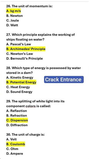 General physics mcq part-6 #shortsfeed