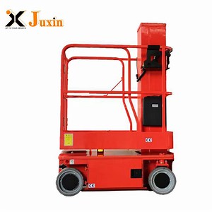 [Hot Item] Hydraulic Single Person Electric Man Lift Aluminum Vertical Mast Lift Self Propelled Mast Lift