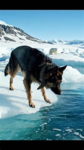 🐺 German Shepherd vs Arctic Wolf 😱 Hunting in Greenland 🇬🇱 #germanshepherd #funnydogs #gsd #puppy