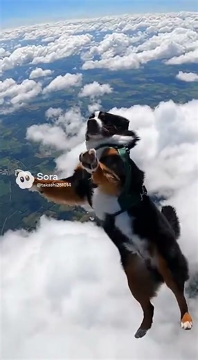 Skydiving Bernese Mountain Dog!