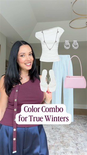 Yes, True Winters can absolutely wear low contrast outfits. ❄️✨ One of the biggest misconceptions I hear is: “I’m a True Winter, but I don’t like high-contrast outfits.” Here’s the thing… In styling, contrast describes the relationship between the colors you’re wearing, not your season. A high-contrast outfit combines colors that are far apart in value, like black and white. A low-contrast outfit combines colors that are closer in depth and lightness, creating a softer, more seamless transition 