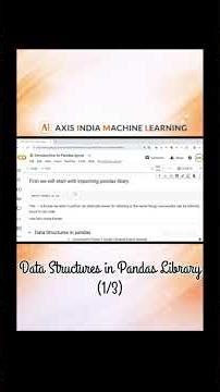 Data Structures in Pandas Library #pandas #explore #foryou #viral #datastructures #python #aiml