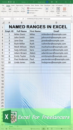 9K views · 49 reactions |  Named ranges are the unsung heroes of Excel. Static? Easy. Dynamic? Smarter. Learn how to make your ranges expand, adapt, and think for themselves — so your formulas never break again. 易 #ExcelTips #DynamicRanges #ExcelAutomation #ExcelShorts #fblifestyle | Excel For Freelancers | Facebook