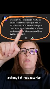Le code de la route à changé Le code de la route prévoit de pouvoir chevaucher une ligne continue pour dépasser un engin de déplacement personnel motorisé, un cycliste et un cyclomotoriste léger. Mais malheureusement, elle ne prévoit pas le chevauchement d'une ligne continue pour un piéton. Attention à ne pas confondre chevauchement et franchissement d'une ligne continue... #codedelaroute #permisdeconduire #conduite #voiture #pieton #amende #accident | Code Conduite