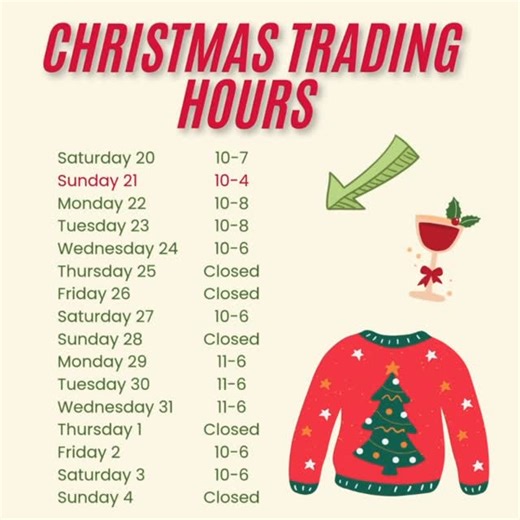 Prince Wine Store on Instagram: "TRADING HOURS - We’ll be open this Sunday & as much as possible over the next couple of weeks to keep you fully stocked for the festive and New Year’s break. So, if you’re partying hard, 🤘picking up orders, 📦 or just plain bored in the house 🤪 and need a good bottle of vino, 🍷We’ve got you covered. Come say hello!!"